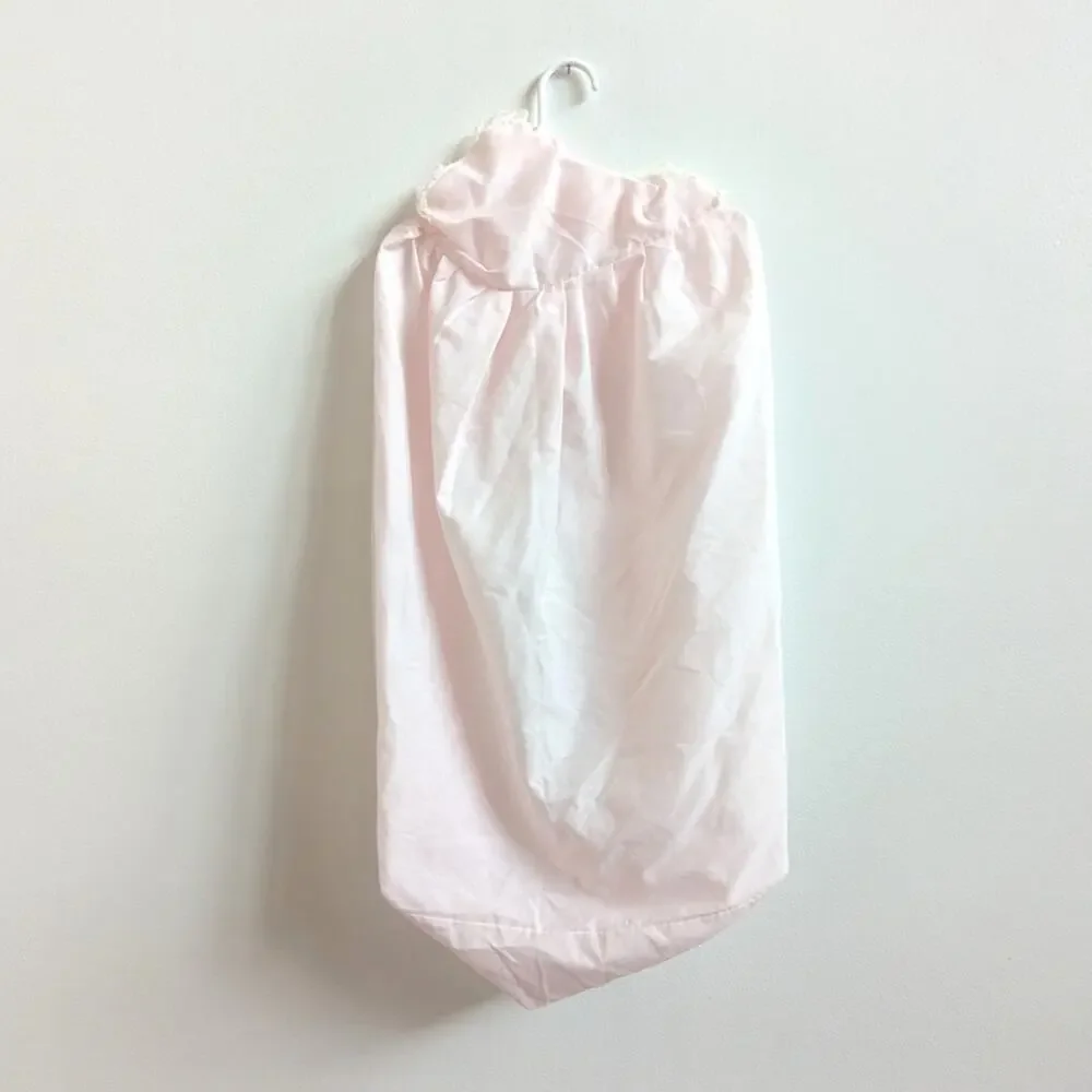 Vtg Dainty Pink Lace Nursery Diaper Hamper Bag